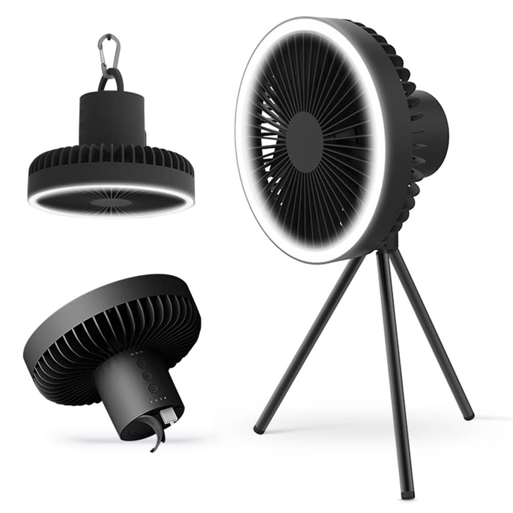 Multifunctional Fan USB Rechargeable Portable Outdoor Camping Ceiling Fan with Night Light Desk Tripod Fan
