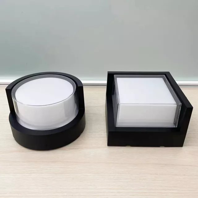 Square Round 15W Outdoor Wall Light IP65 Waterproof Outside Wall Light Led Bulkhead Garden Wall