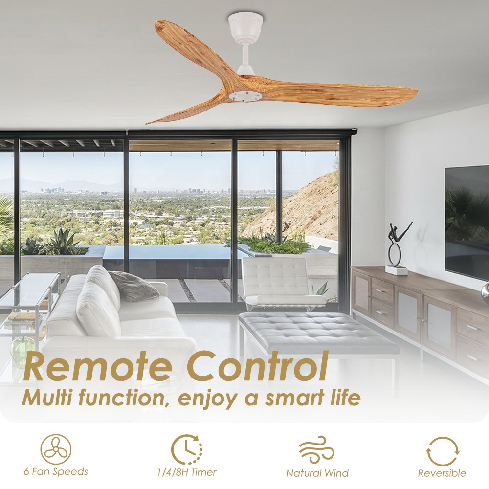 60" decorative ABS BLDC ceiling fan without light remote big ceiling fans for home