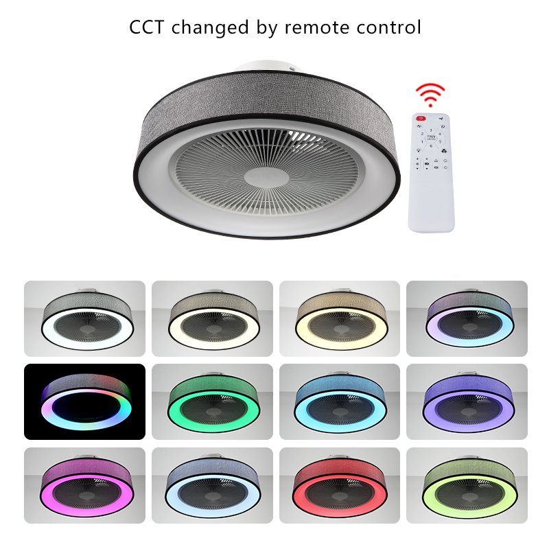 Smart Modern Bedroom Cooling Ceiling Fan 19" Led Lamp Ceiling Fan With Light And Remote Control
