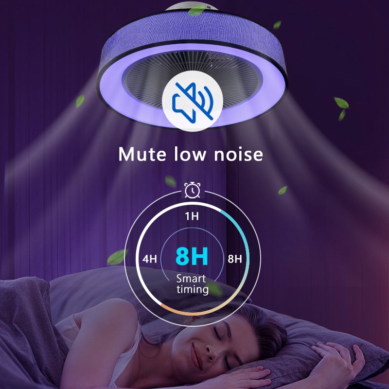 Smart Modern Bedroom Cooling Ceiling Fan 19" Led Lamp Ceiling Fan With Light And Remote Control