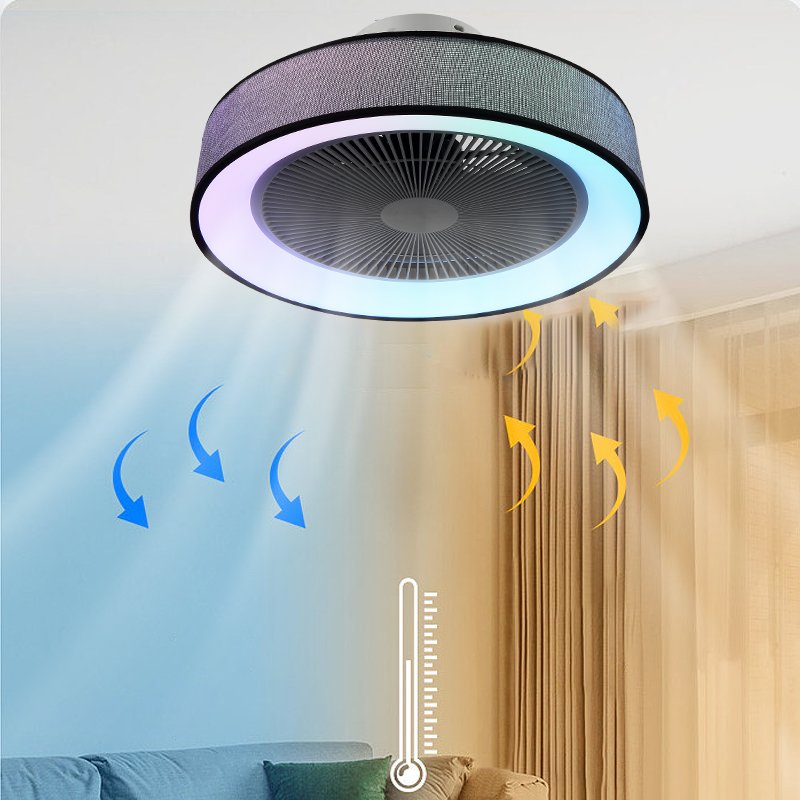 Smart Modern Bedroom Cooling Ceiling Fan 19" Led Lamp Ceiling Fan With Light And Remote Control