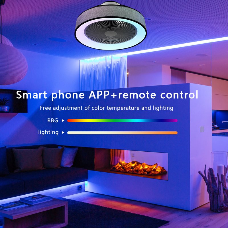 Smart Modern Bedroom Cooling Ceiling Fan 19" Led Lamp Ceiling Fan With Light And Remote Control