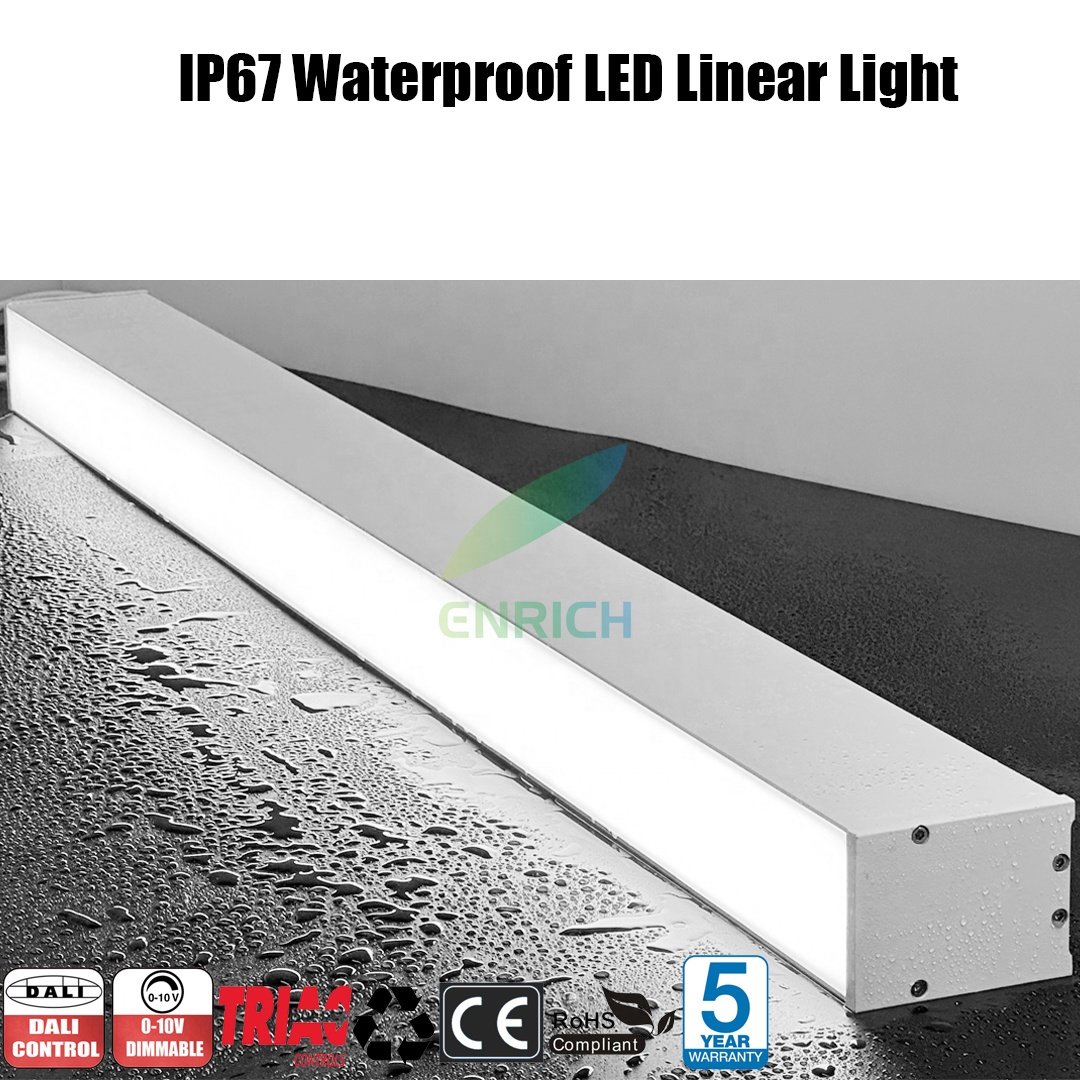 Waterproof IP67 LED Linear Chandelier Pendant Light Aluminum Housing 20W 40W 60W 80W 4000K LED Hanging Lamp