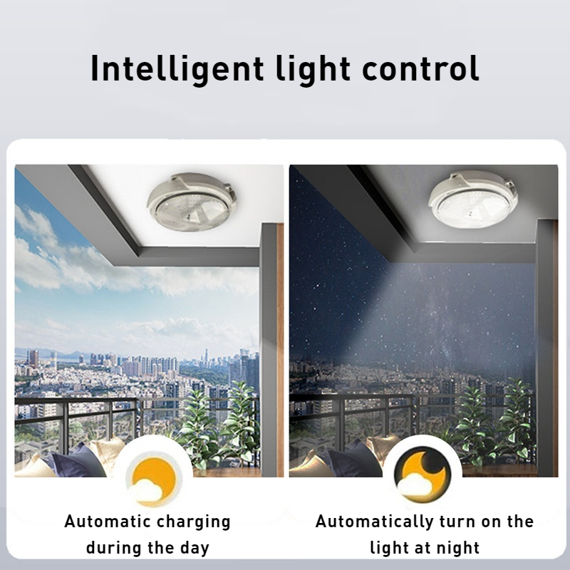 Solar garden light household three-proof ceiling light new remote control corridor aisle light LED garage