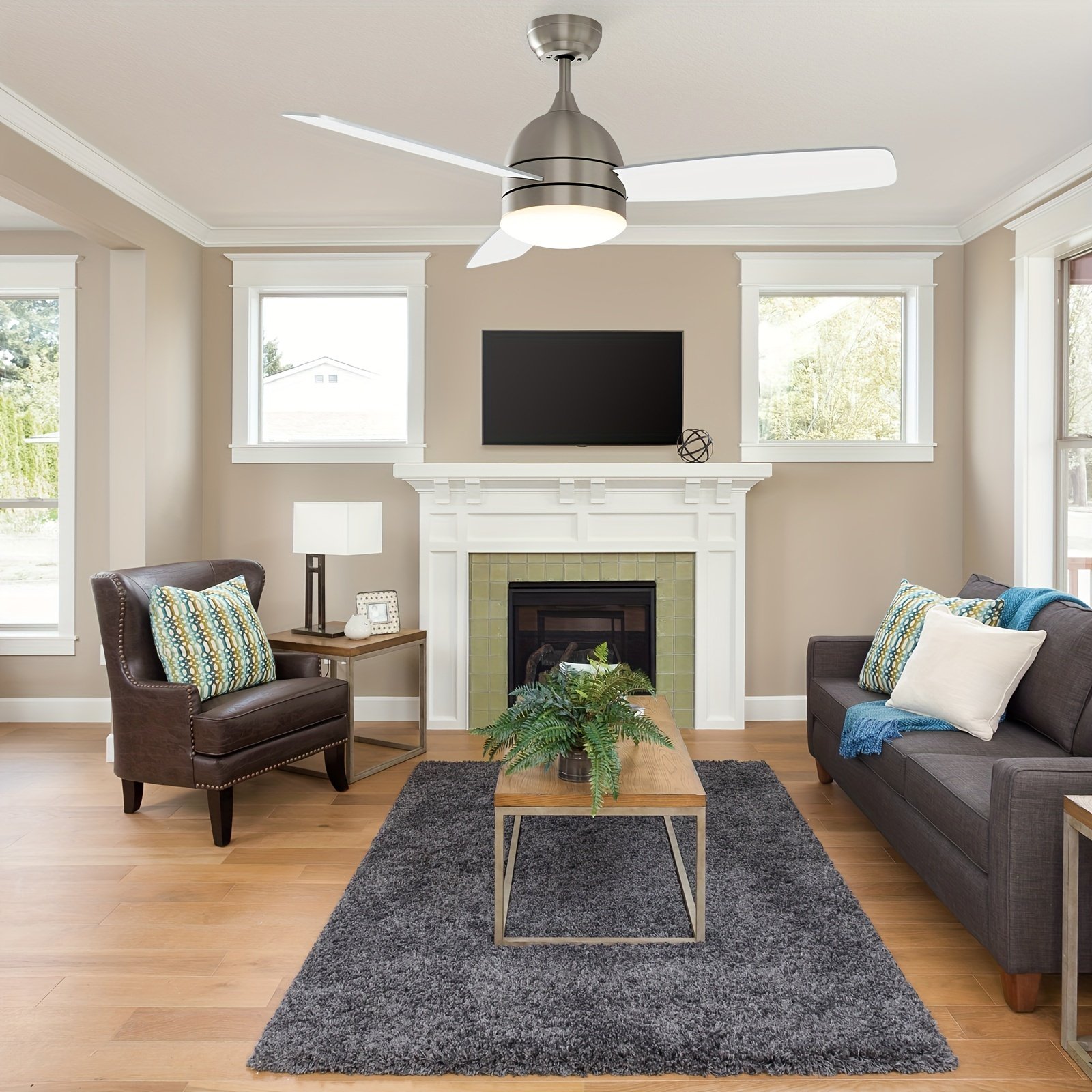 High Quality Decorative DC Motor Dining Room Living Room 3 Plywood Blades Ceiling Fan Lights with Remote Control