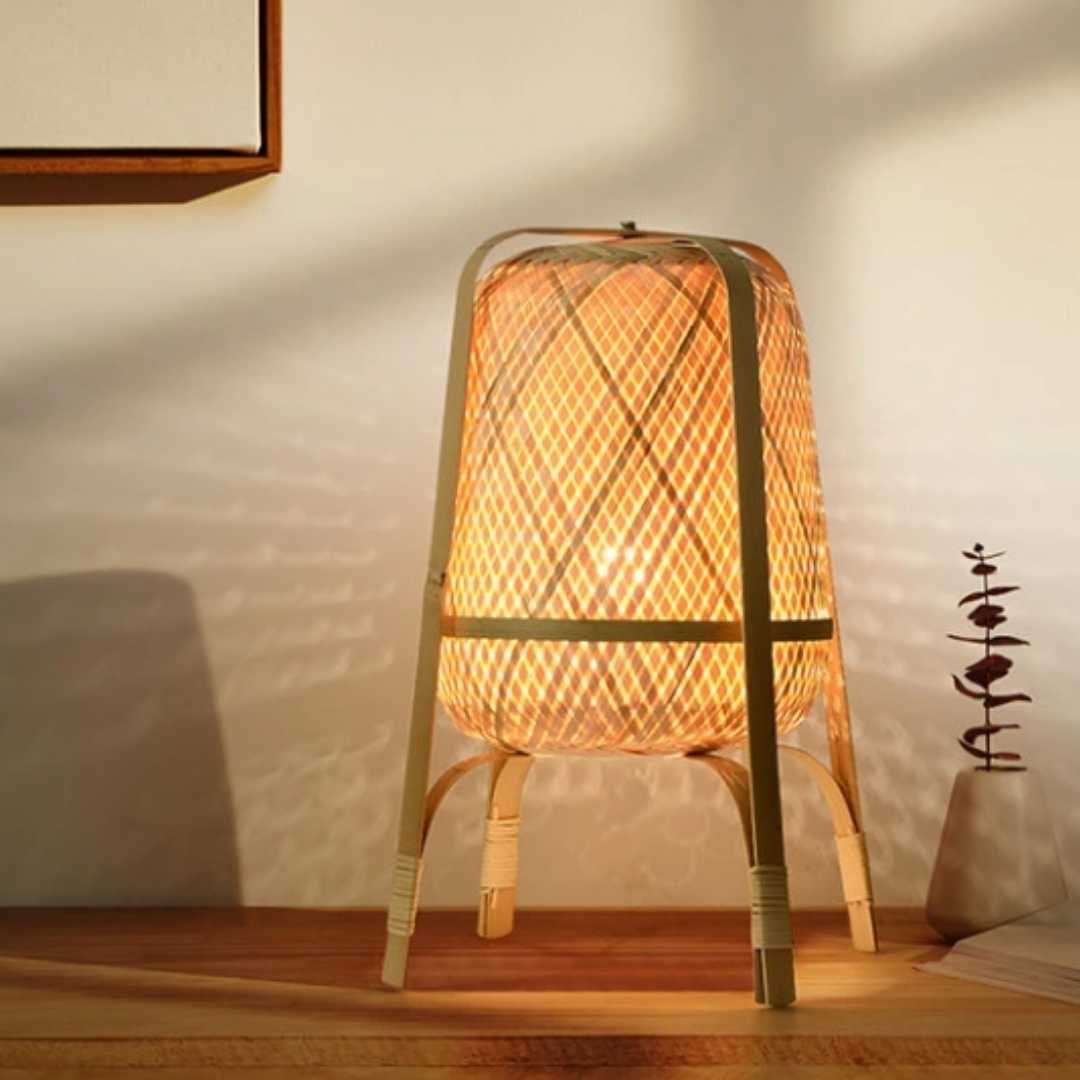 Modern Handmade Wicker Bamboo Shade Retro Lighting Hanging Ceiling Lamp Woven Chandelier Pendant Light for Home Use