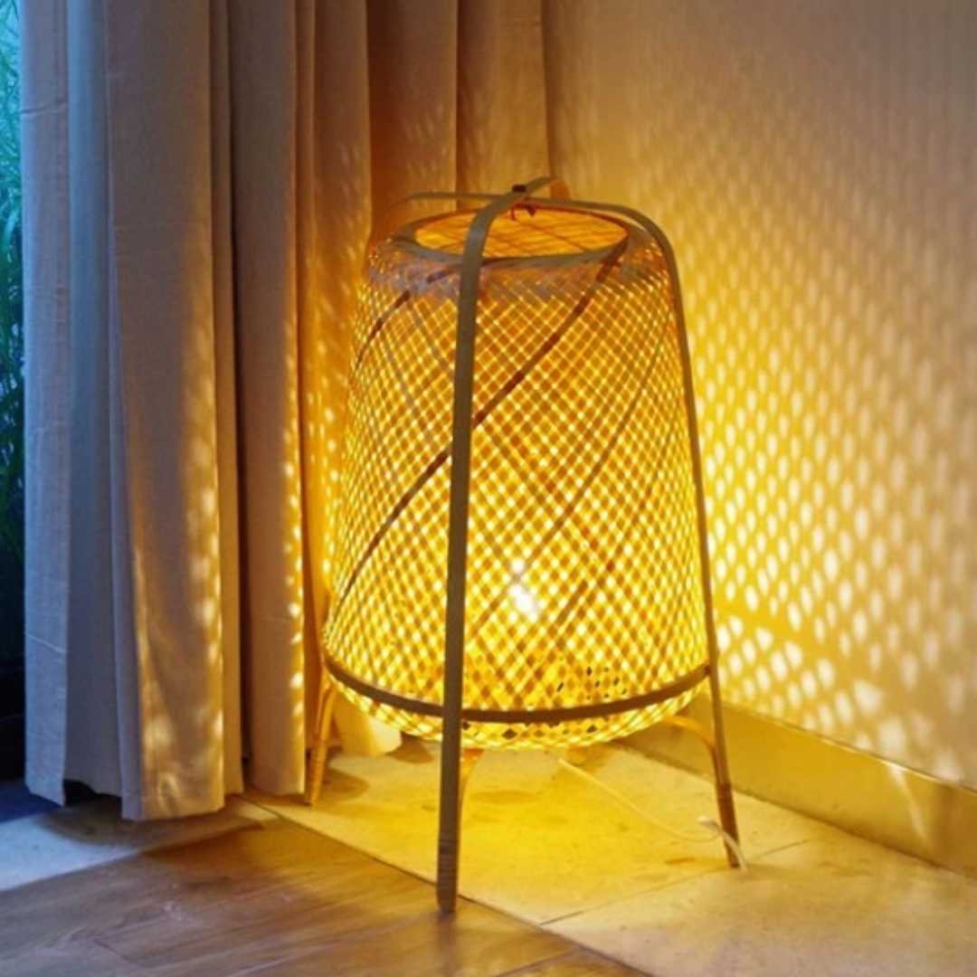 Modern Handmade Wicker Bamboo Shade Retro Lighting Hanging Ceiling Lamp Woven Chandelier Pendant Light for Home Use