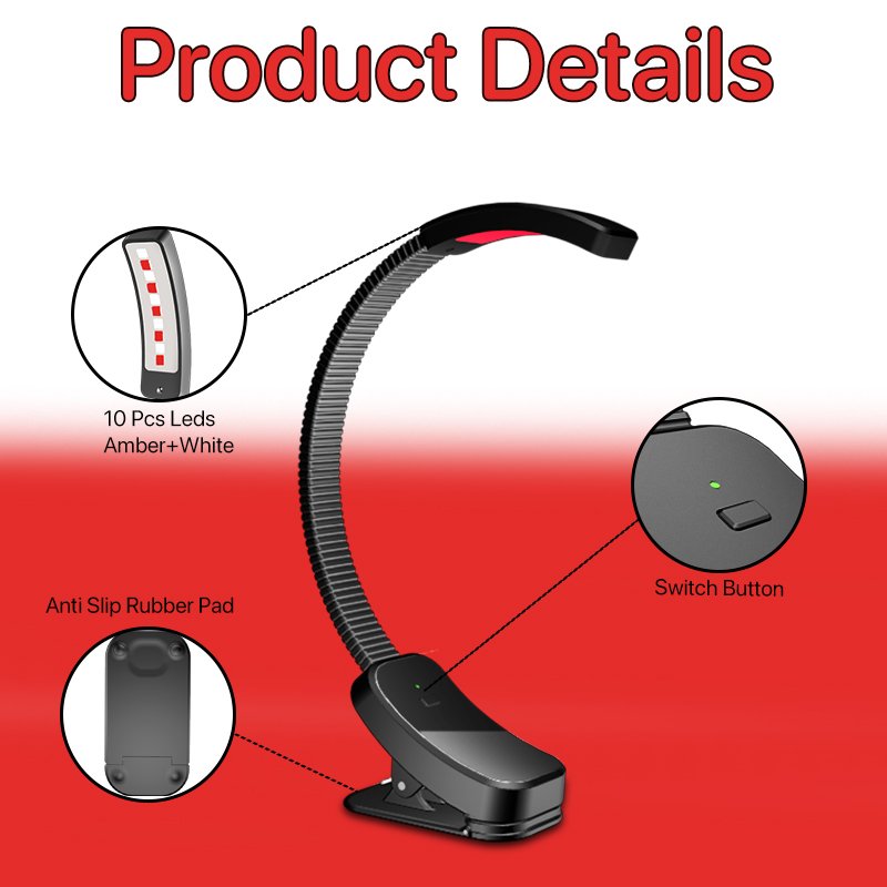 Own Design 100% No Blue Light Red Lighting Usb Rechargeable Book Light Led Book Reading Lamp With Clip