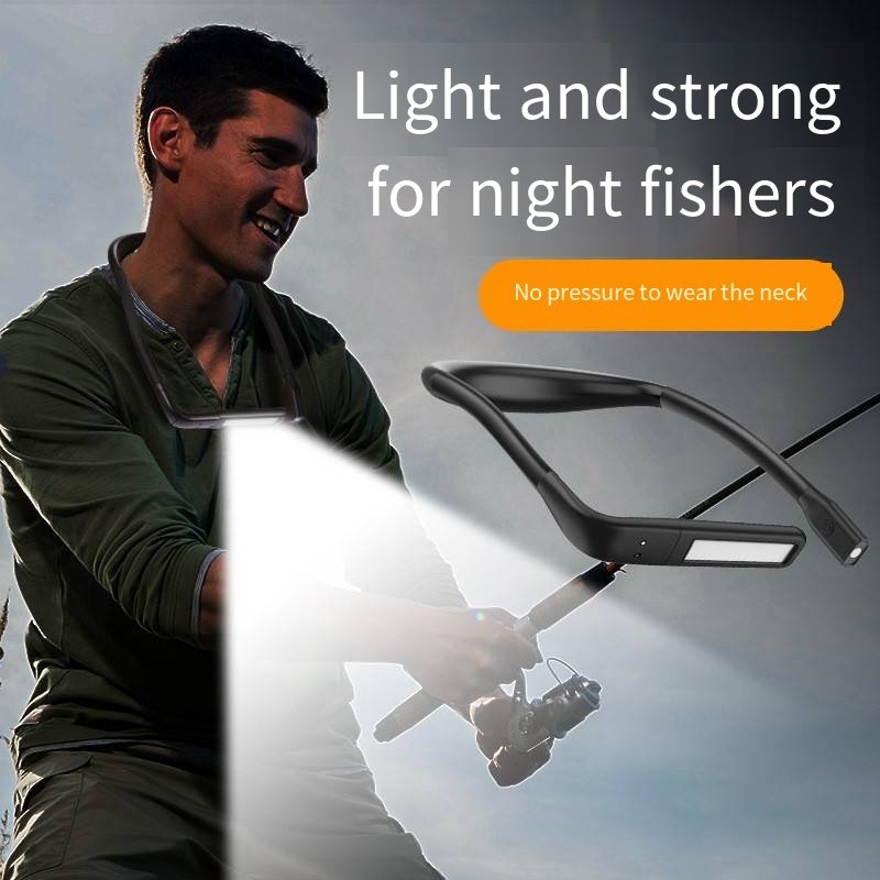 OEM Logo Custom Aixinpin LED Neck Reading Light 3 Colors/Brightness Adjustable Rechargeable Neck Book Reading Light Fishing Lamp