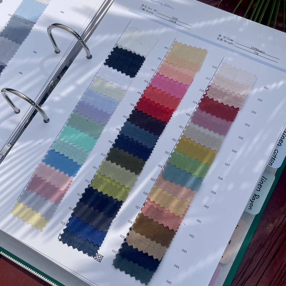 2025 Fabric sample book linen fabric China supplier catalogue linen Linen Cotton