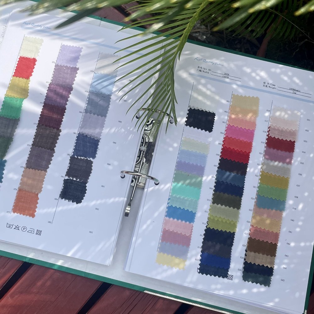 2025 Fabric sample book linen fabric China supplier catalogue linen Linen Cotton