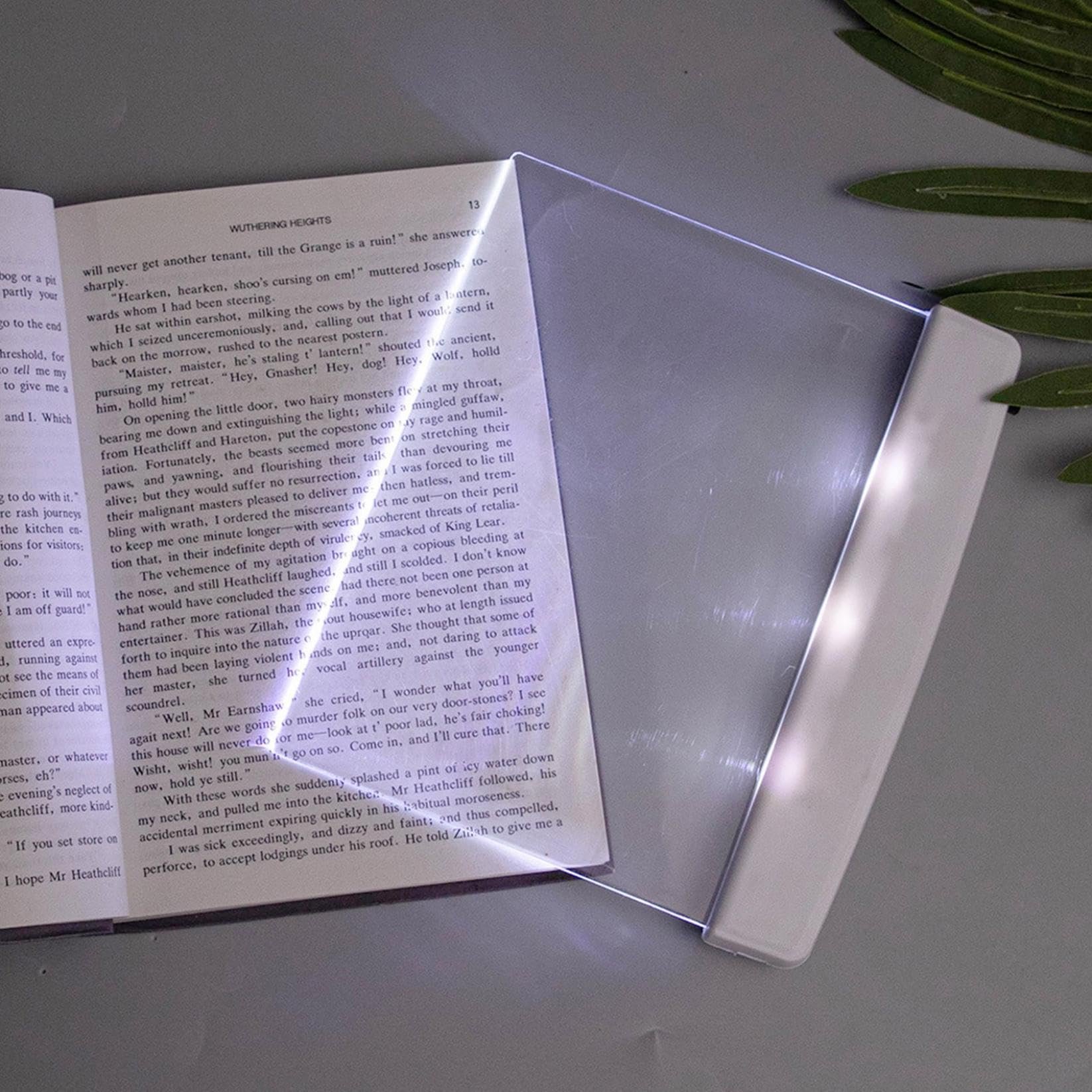 Home Flat Book Lights for Reading at Night in Bed Clear LED Book Page Light Flat Light for Reading in Bed at Night