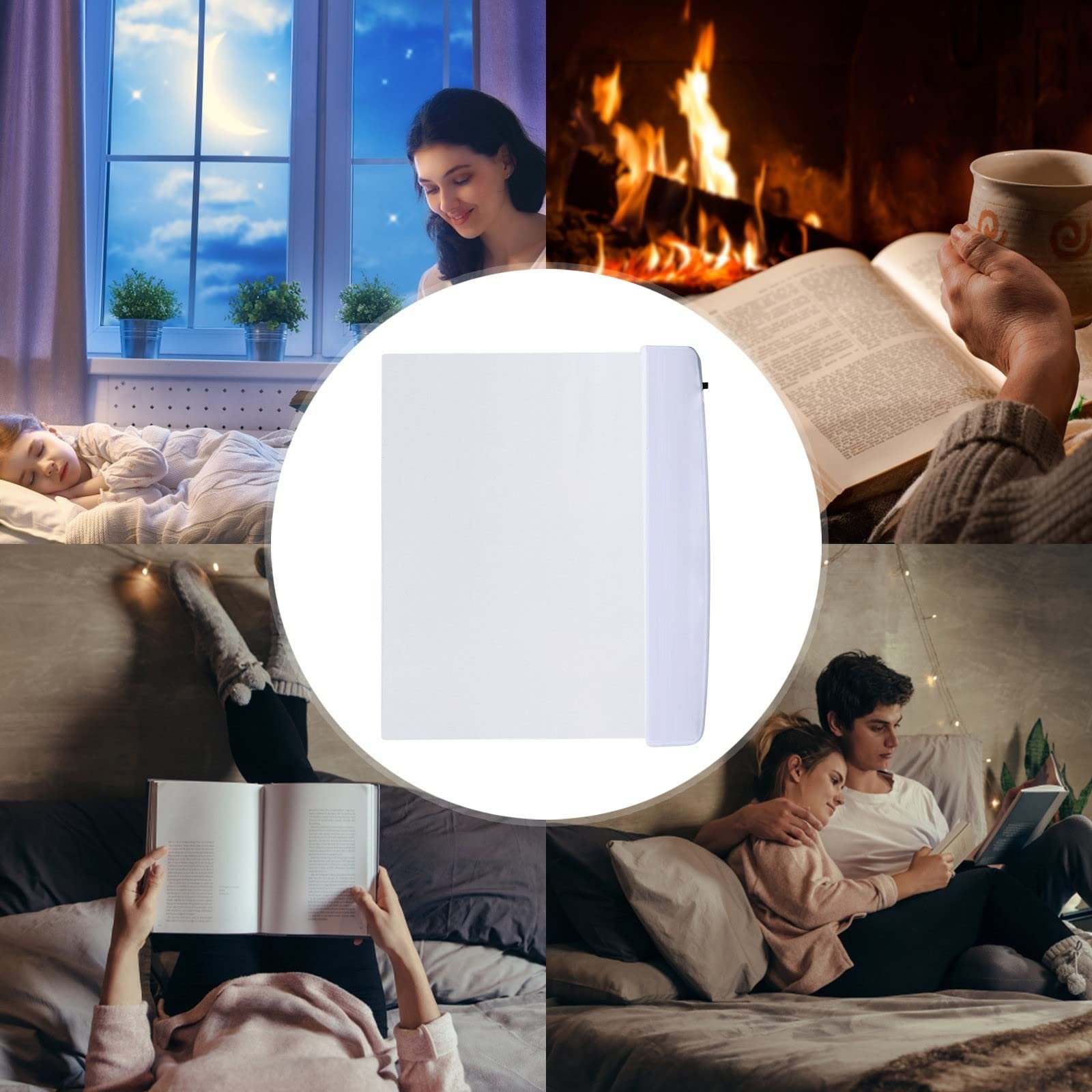 Home Flat Book Lights for Reading at Night in Bed Clear LED Book Page Light Flat Light for Reading in Bed at Night