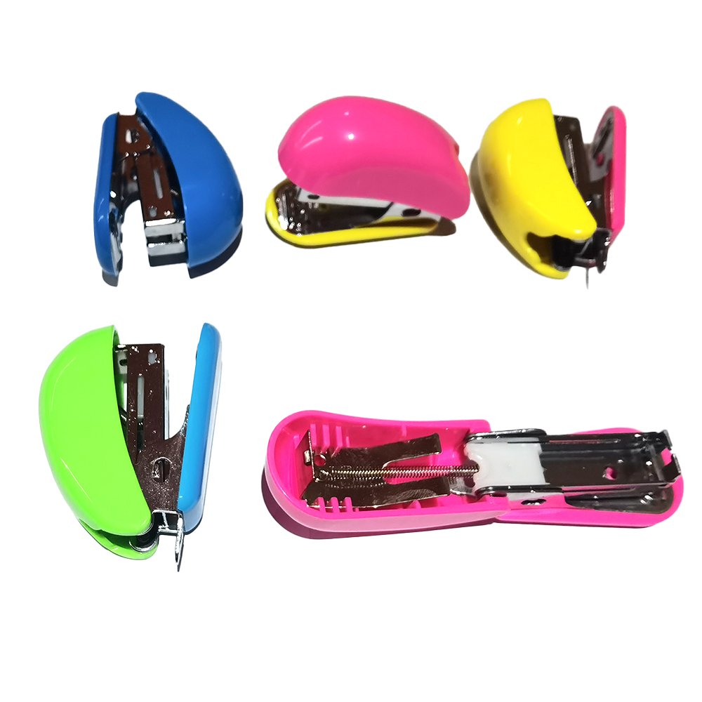 Wholesale manual mini paper stapler light multi-color cute mini stapler