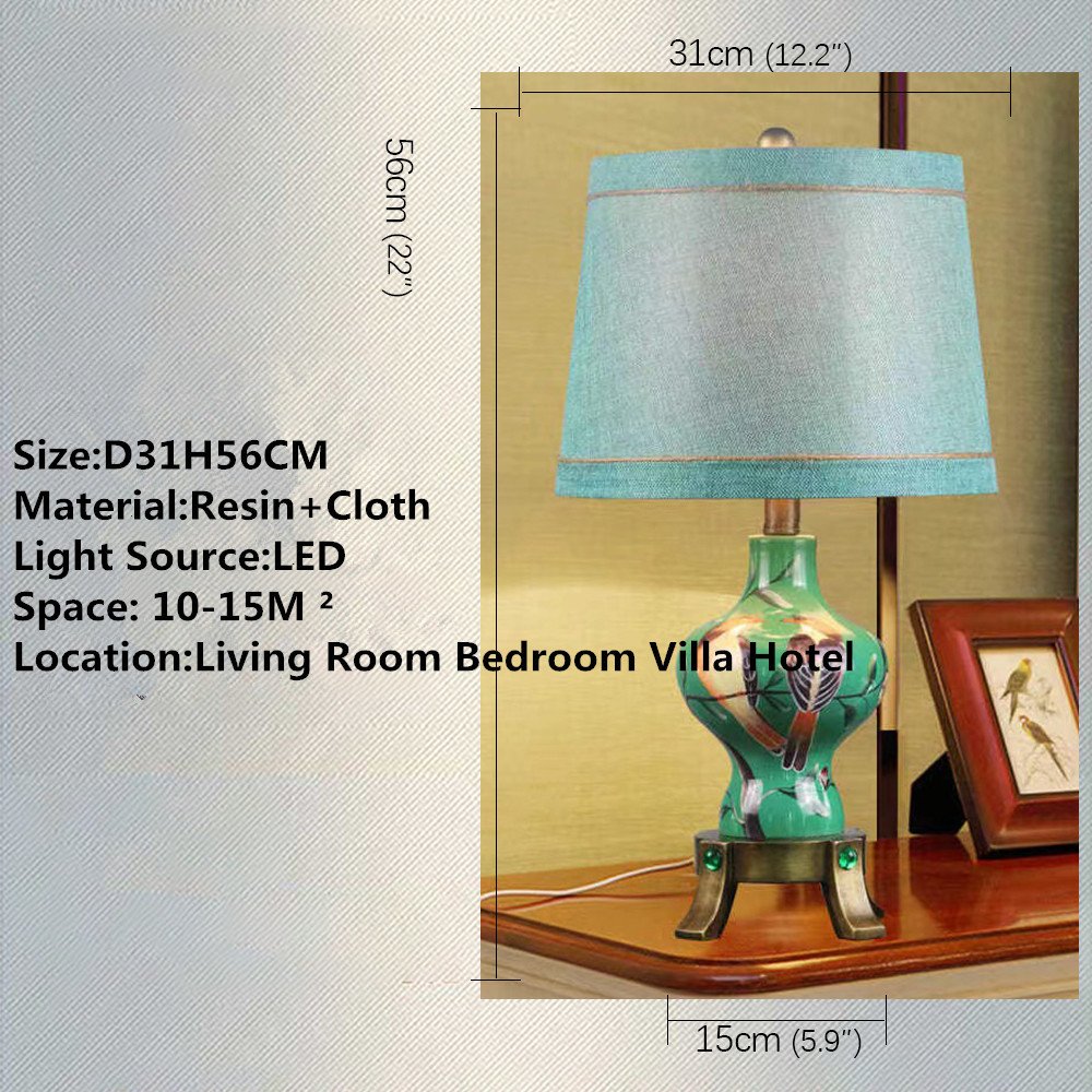 American Retro LED Table Lamp European Luxury Night lamps home decor Living Room Hotel Bedroom bedside lamp Desk Light