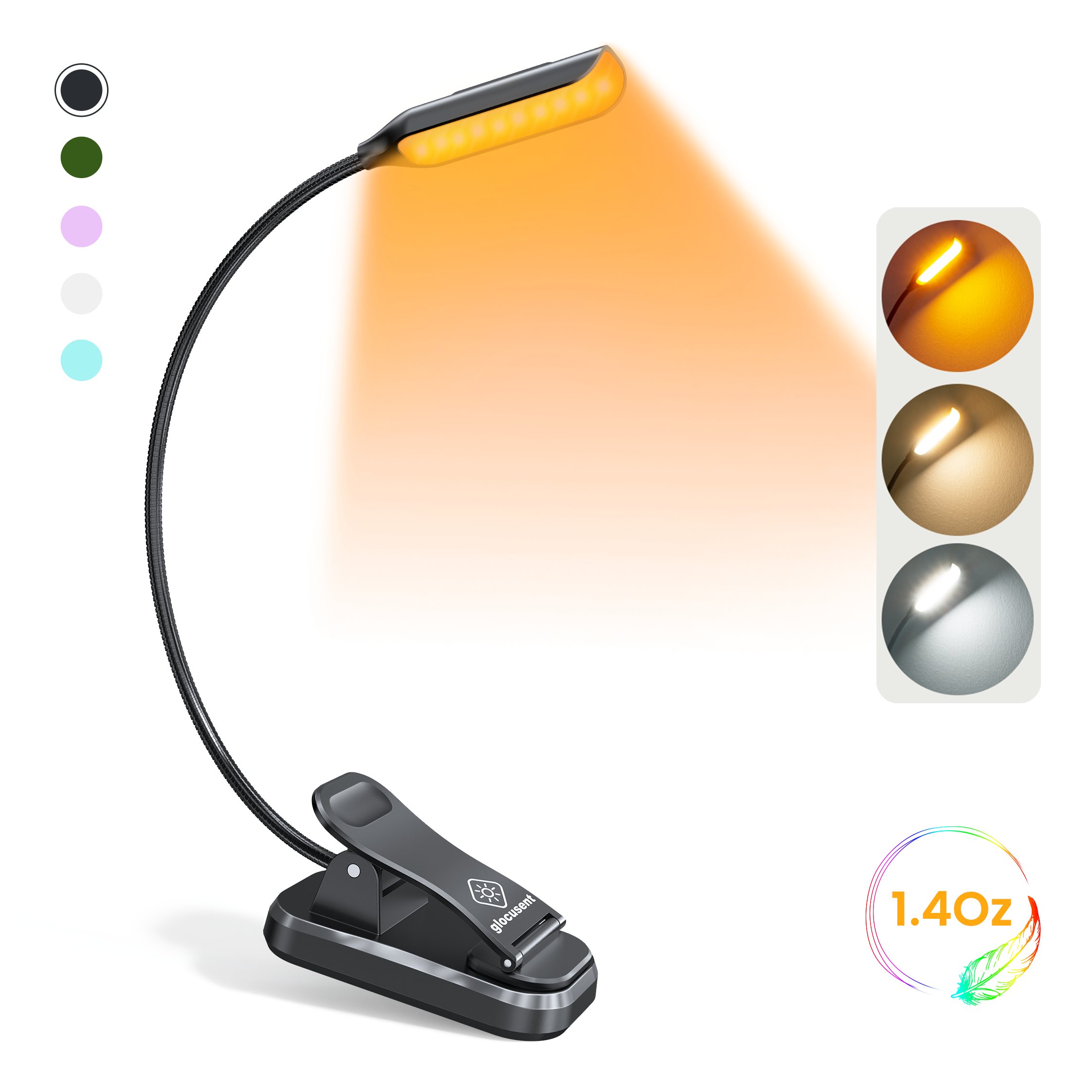Modern Mini Desk Book Light USB Powered Color Changing Clip On Lamp for Versatile