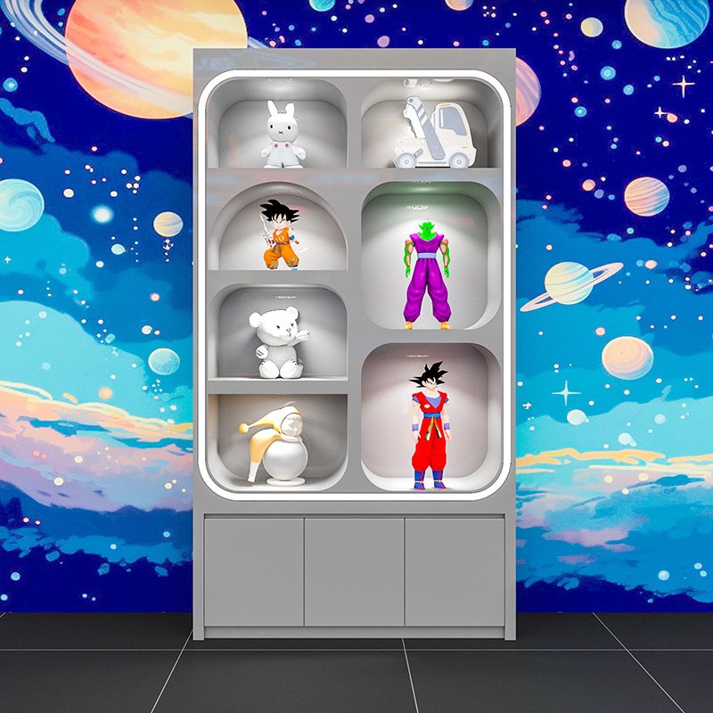 Meicheng Customized Whole Toy Store Shelves Display Cabinet Gift Showcase Display Rack Hand Model Cabinet Boutique Display Stand