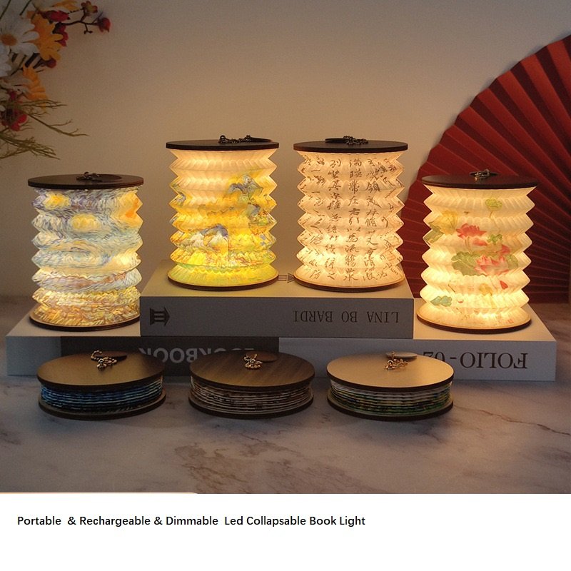 Led Creative Folding Roundl USB Rechargeable Night Book Light As Gift For Kids Friend Holiday Party Bedroom Desk Table Decor