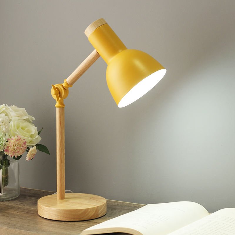 Led Table Lamp Studying Reading Metal Wood Table Lamps For Home Bookstore Decor