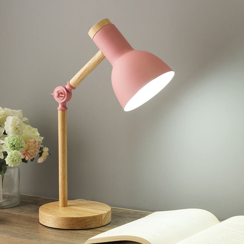 Led Table Lamp Studying Reading Metal Wood Table Lamps For Home Bookstore Decor