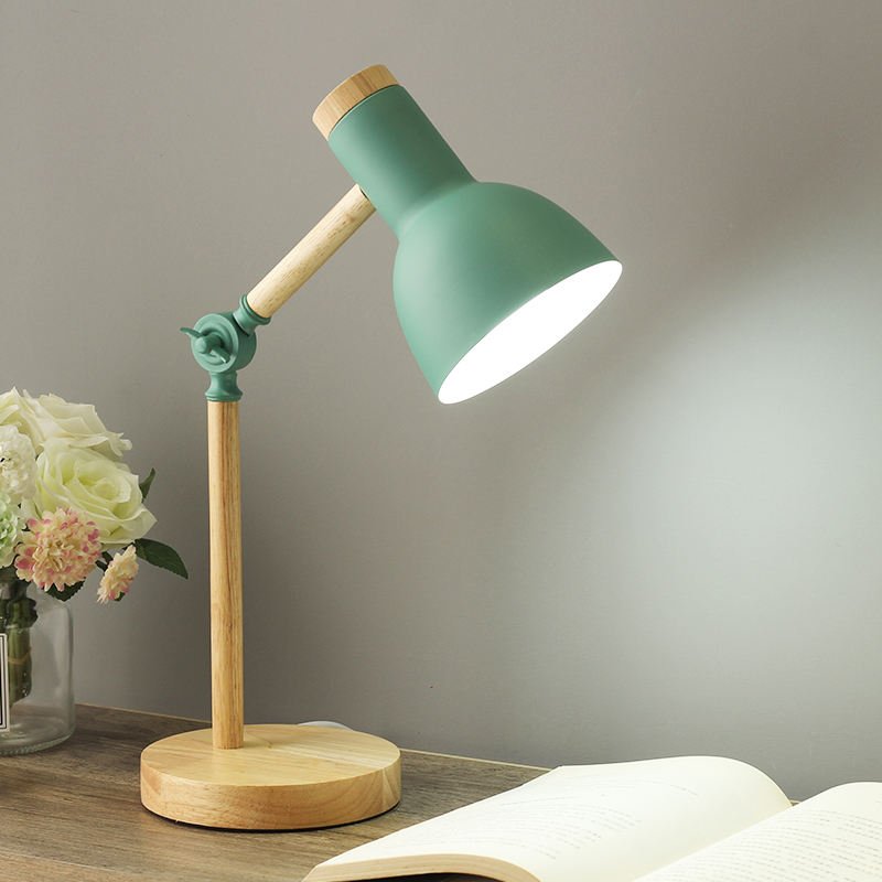 Led Table Lamp Studying Reading Metal Wood Table Lamps For Home Bookstore Decor