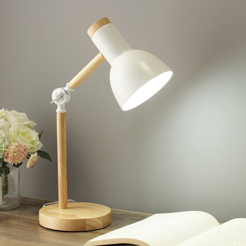 Led Table Lamp Studying Reading Metal Wood Table Lamps For Home Bookstore Decor