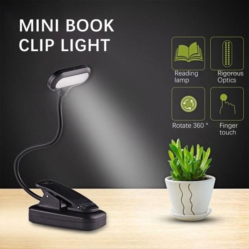 Jumon Book Light 3 Brightness Levels Clip On Rechargeable Eye-Friendly Lighting for Kids Small Reading Lights for Books in Bed