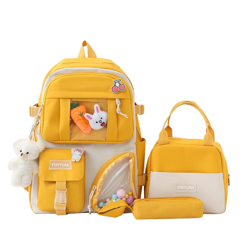 Three Pieces Set for Elementary School Students Backpack Children's Meal Bag Pencil Case School Bags Backpack Set