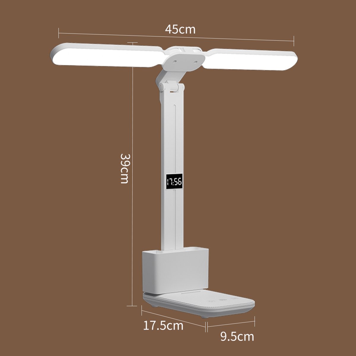 Foldable USB Double Head Lighting Modern Touch Desk Lamp Eye Protection LED Reading Study Book Night Light With Pen Container
