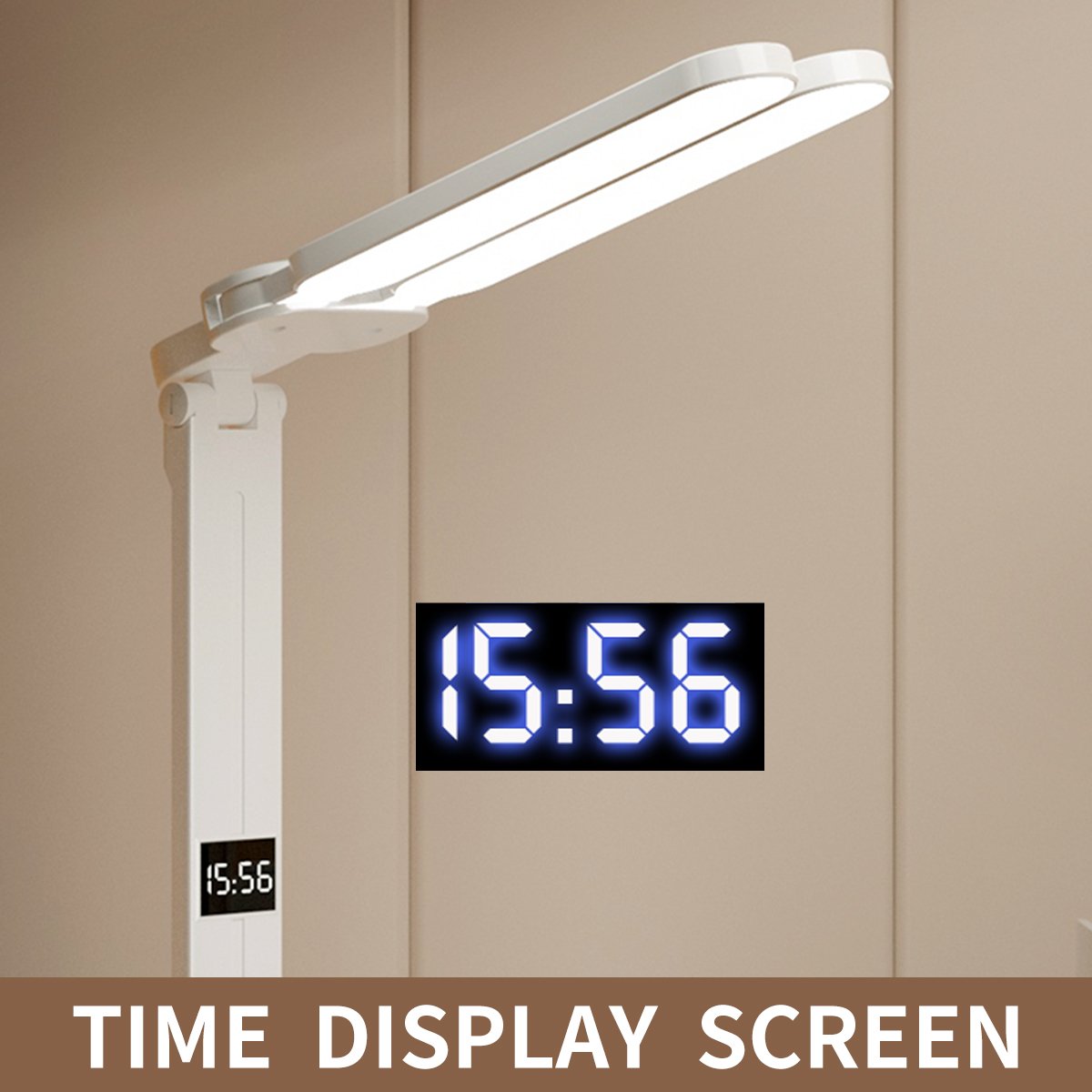 Foldable USB Double Head Lighting Modern Touch Desk Lamp Eye Protection LED Reading Study Book Night Light With Pen Container