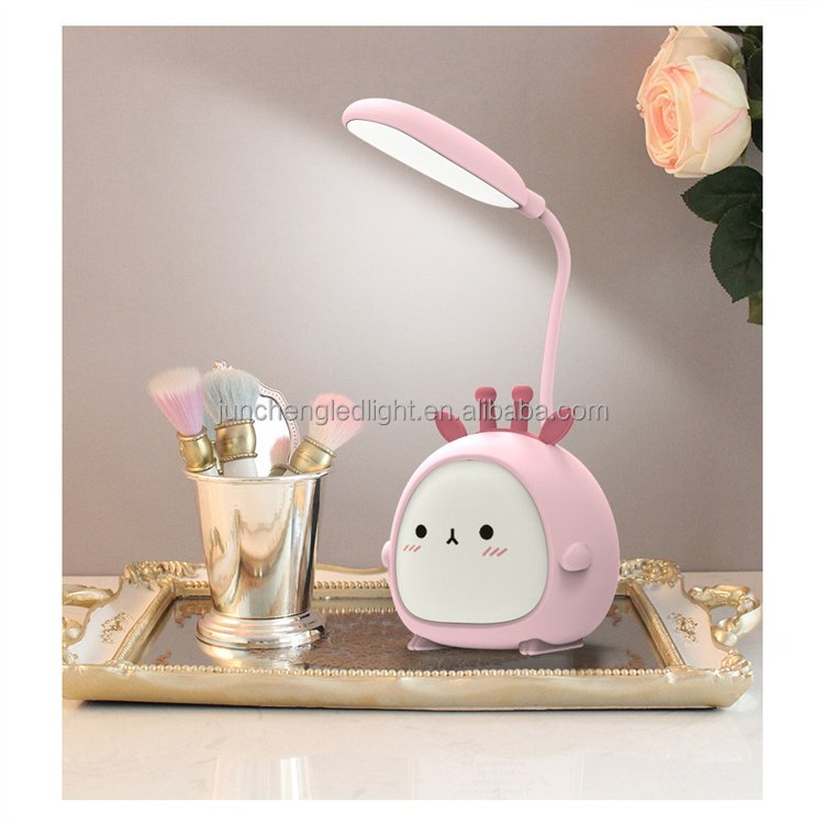 LED Cartoon Night Light Three-speed Dimming Wireless Table USB Recharge Lamp Decoration For Kids Gift Bedroom Bedside Kitchen