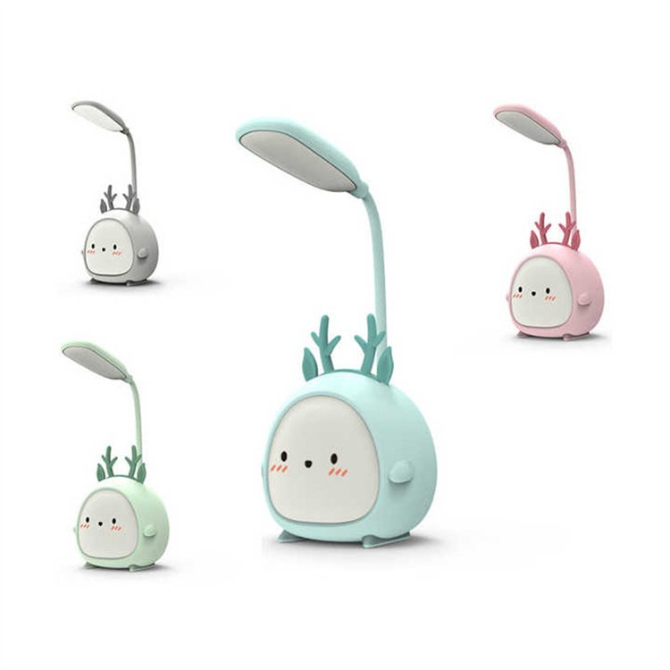 LED Cartoon Night Light Three-speed Dimming Wireless Table USB Recharge Lamp Decoration For Kids Gift Bedroom Bedside Kitchen