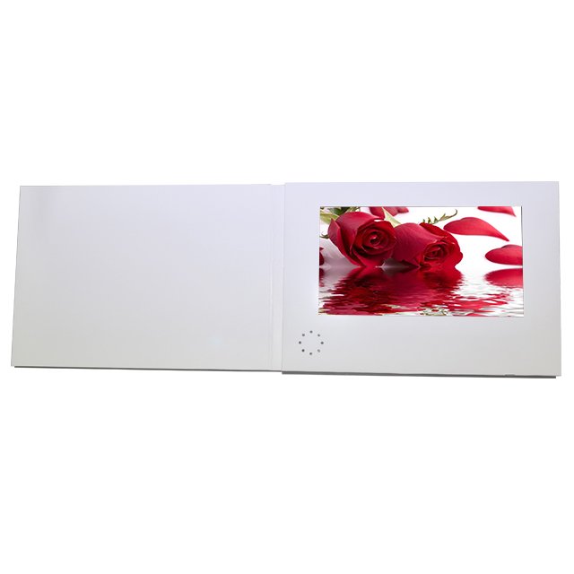 Memories gold foil Hardcover 7 Inch Lcd Video Wedding Invitations Card wedding video brochure video invitation memory book