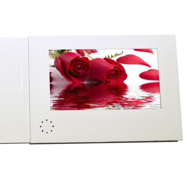 Memories gold foil Hardcover 7 Inch Lcd Video Wedding Invitations Card wedding video brochure video invitation memory book