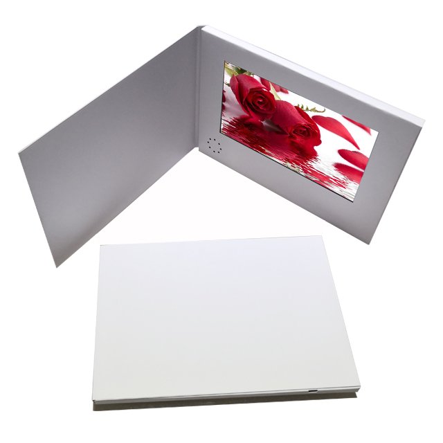 Memories gold foil Hardcover 7 Inch Lcd Video Wedding Invitations Card wedding video brochure video invitation memory book