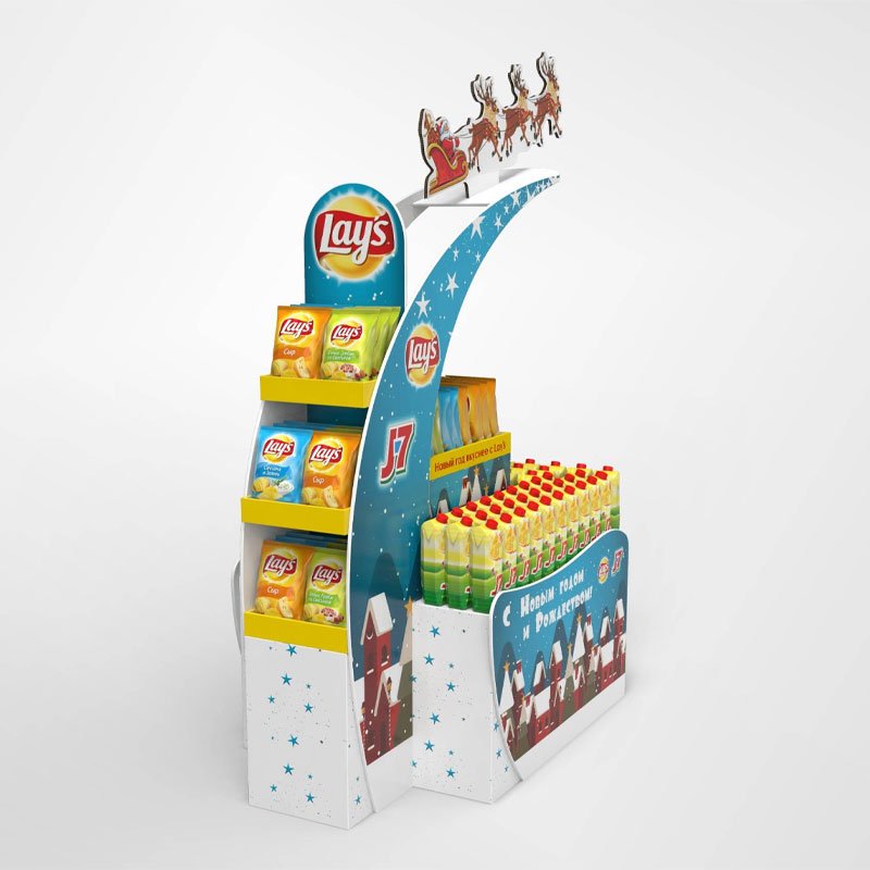 Water Proof PVC Pop Floor Display Stand Shelf for Promotion