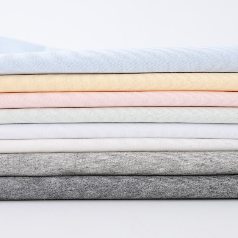 organic cotton jersey fabric 32S 140gsm knit fabric in stock GOTS certificate