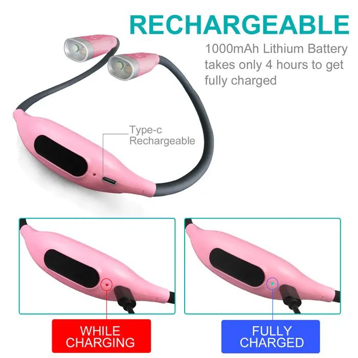 Rechargeable U Shaped Flexible LED Book Neck Reading Light Hands Free Led Neck Lights for Sale at Best Prices