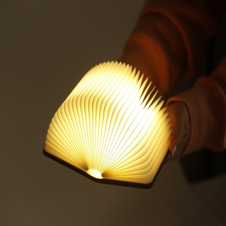 USB Rechargeable Wooden flexible Creative LED Book Light Portable Magnetic Wooden Night Light Reading Desk Lamps
