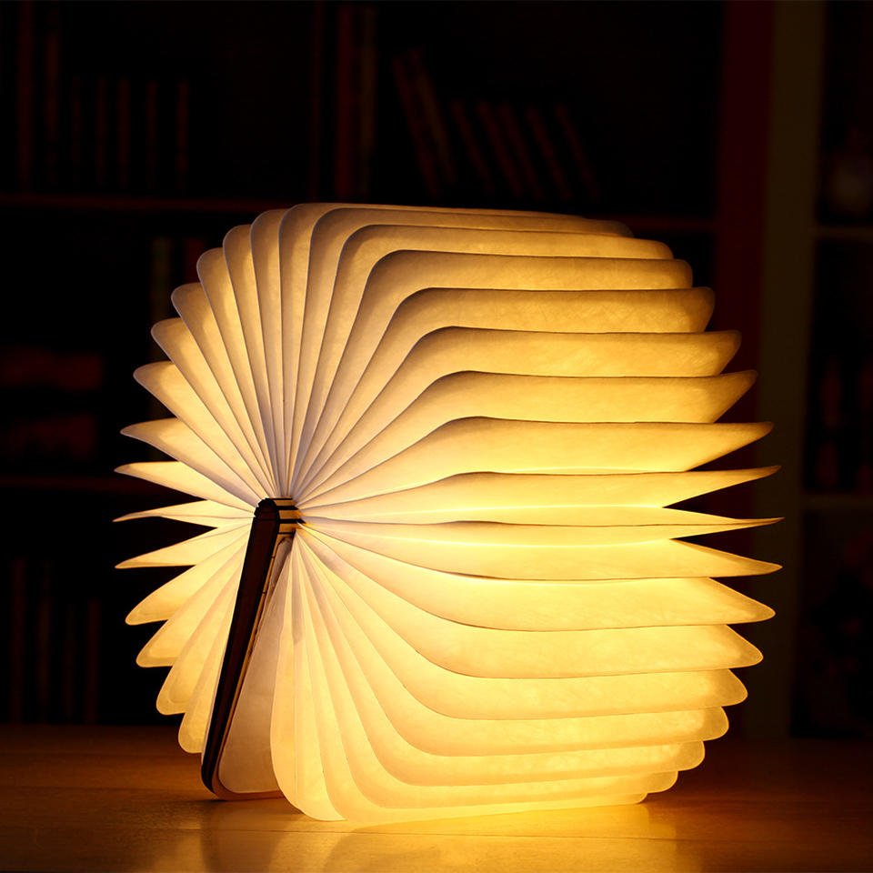 USB Rechargeable Wooden flexible Creative LED Book Light Portable Magnetic Wooden Night Light Reading Desk Lamps
