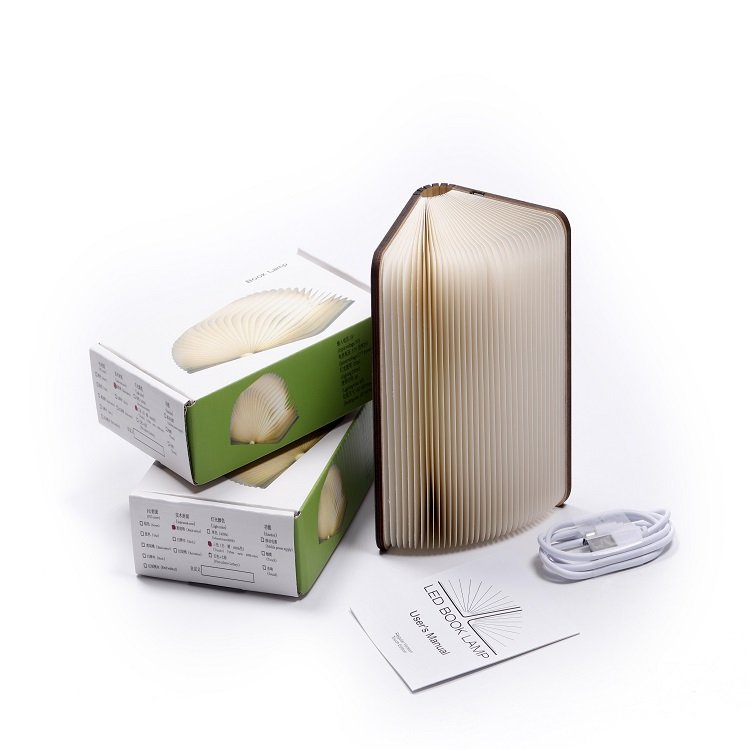 USB Rechargeable Wooden flexible Creative LED Book Light Portable Magnetic Wooden Night Light Reading Desk Lamps