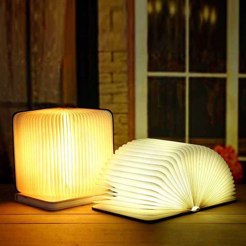 USB Rechargeable Wooden flexible Creative LED Book Light Portable Magnetic Wooden Night Light Reading Desk Lamps