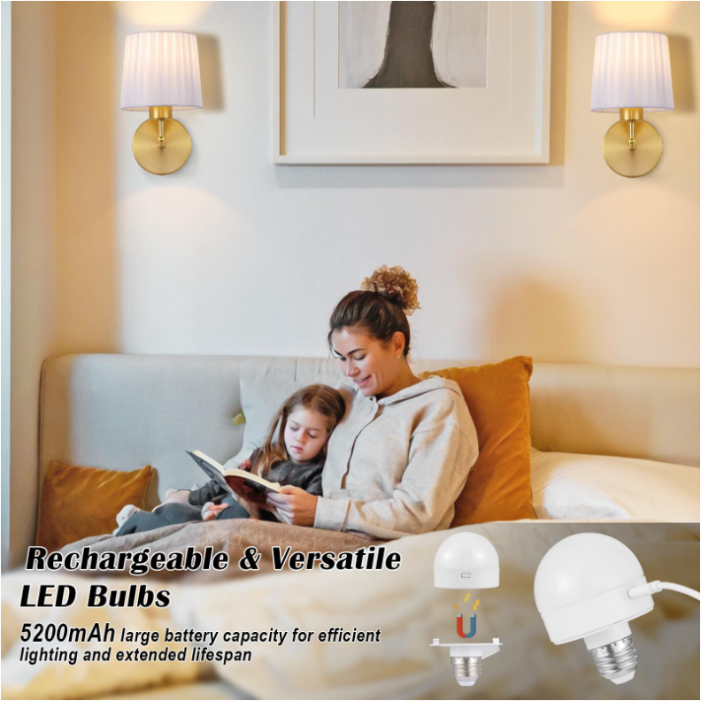 Luxury remote control rechargeable cordless wall lantern 12 color RGB corridor living room bed decor indoor wireless wall light