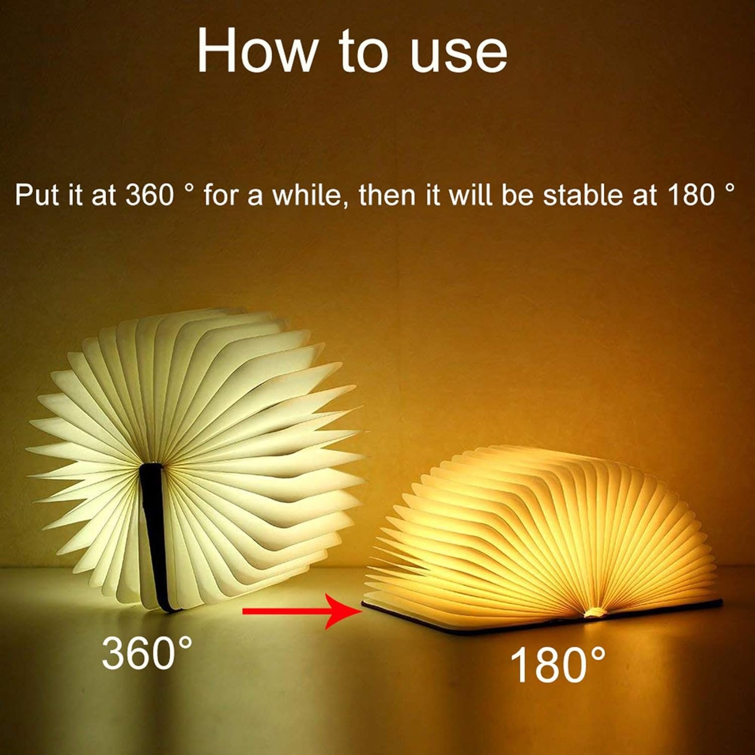 Automatic Book Light Novelty Folding Book Lamp 5 Colors Folding Night Light Portable Desk Light