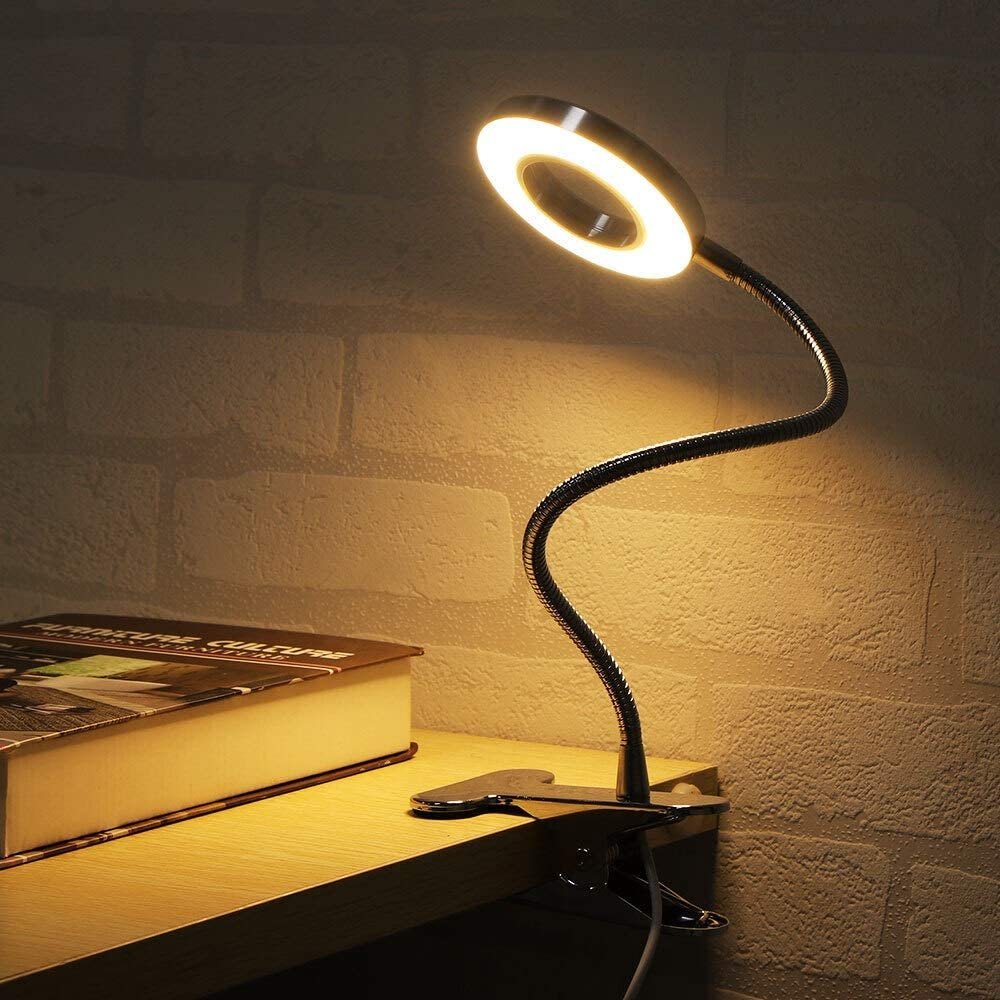 Modern Rechargeable Plastic LED Reading Book Led Lights Flexible Office bedside Lamp With Clamp Lamp