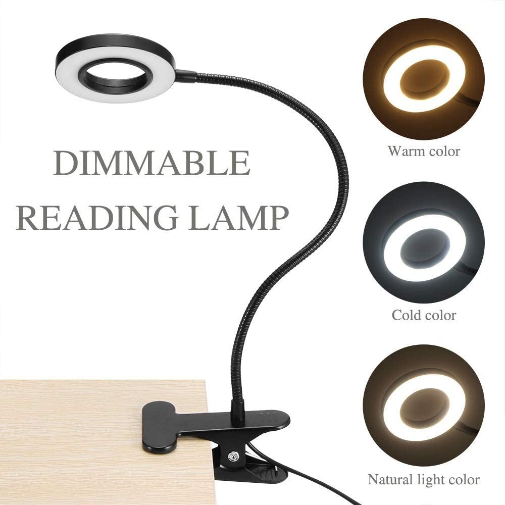 Modern Rechargeable Plastic LED Reading Book Led Lights Flexible Office bedside Lamp With Clamp Lamp