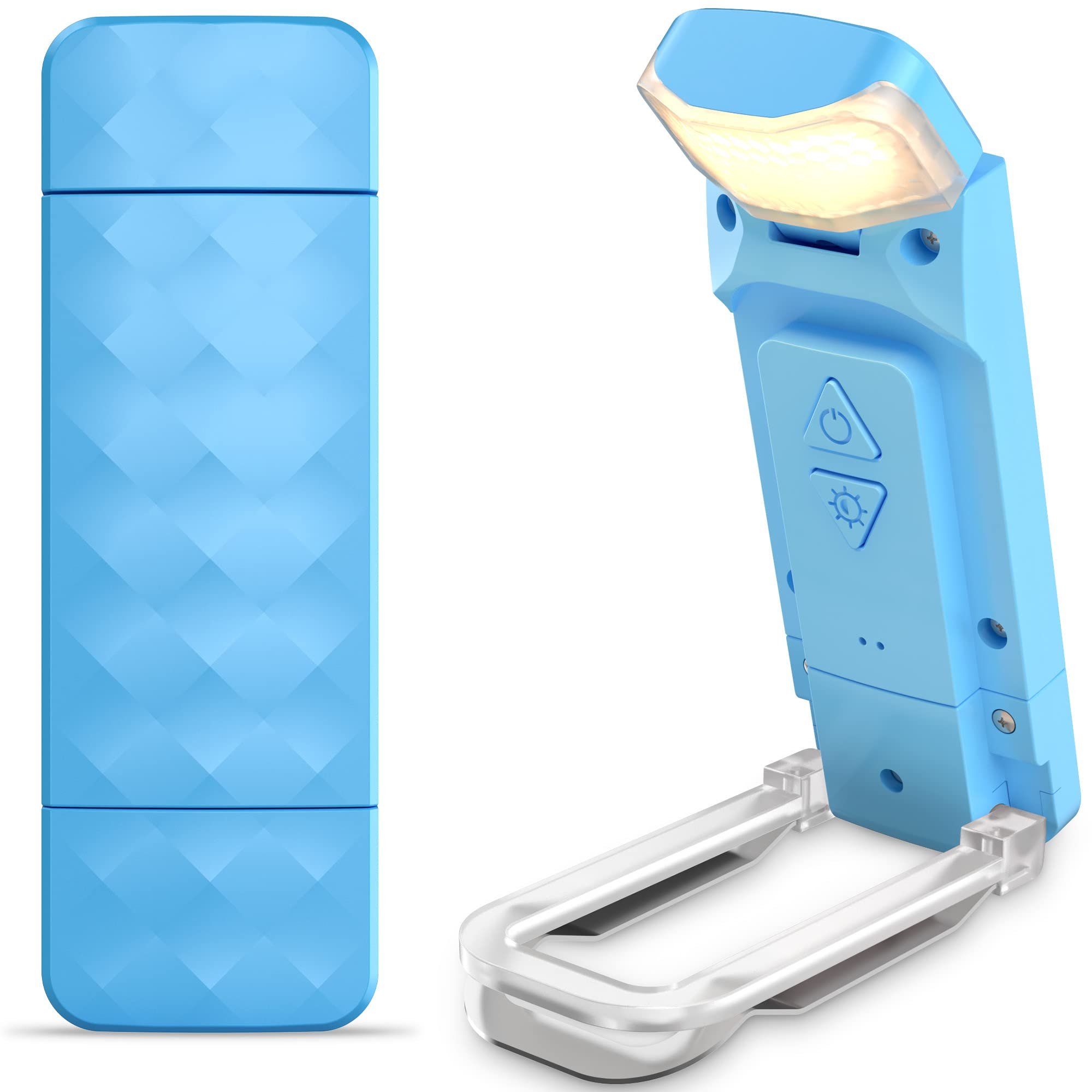 Hot selling book clip light reading lamp portable dimmable LED camping read lights work lamp blue