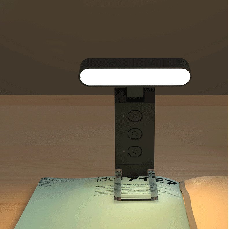 USB Rechargeable Book Reading Light Brightness Adjustable LED Clip on Book Light