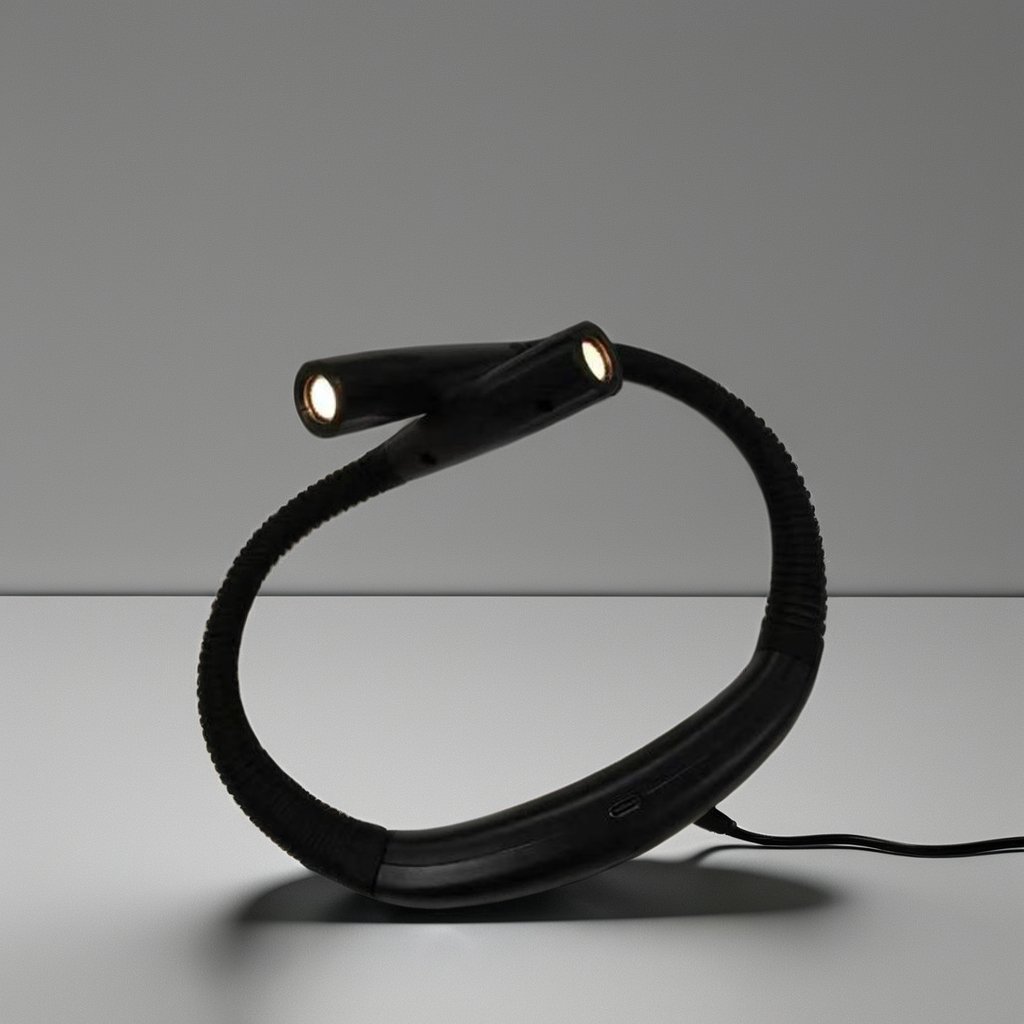 Modern Design USB Rechargeable LED Hanging Lamp Reading Flexible Book Neck Light Black Shade Aluminum Plastic Body